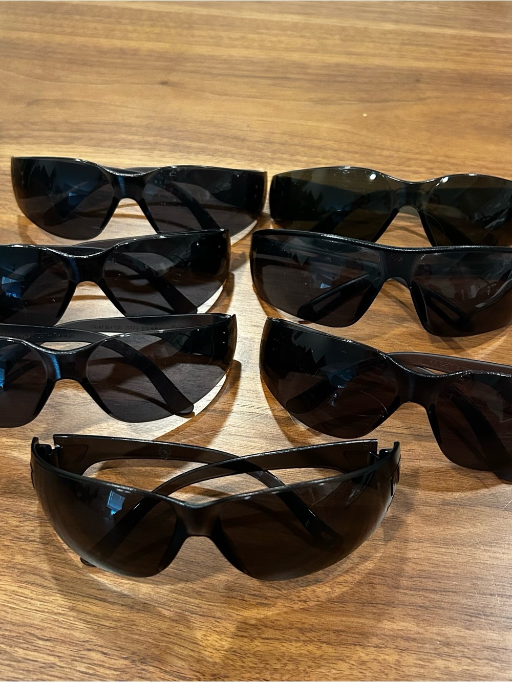 Classic Black Wrap Safety Sunglasses Set of 7